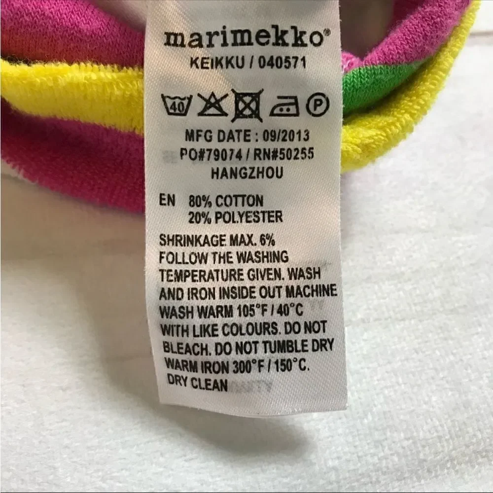 Marimekko Baby Girl Striped Terry Cloth Dress Size 6 Months